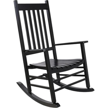TLGREEN Outdoor Wood Porch Rocking Chair, Outdoor Rocker for Garden, Porch, Balcony（Black）