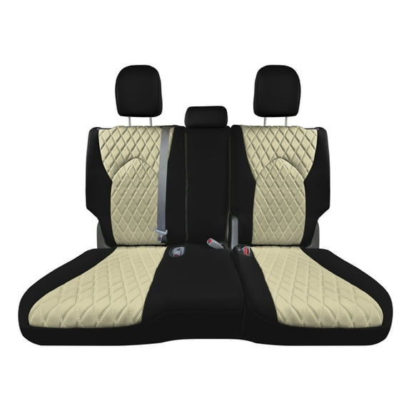 TLH Custom Fit Seat Covers for 2020-2024 Toyota Highlander, Second Row Split Bench Seat Covers for Toyota Highlander 2020 2021 2022 2023, Beige 8 Seater SUV Seat Covers, Toyota Accessories