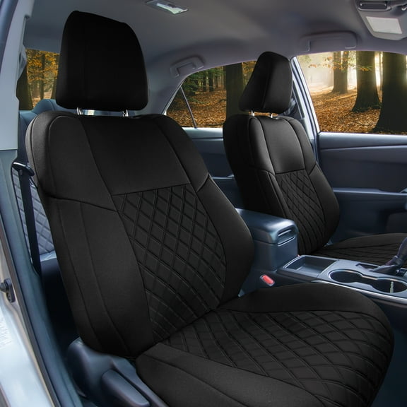 TLH Custom Fit Seat Covers for 2012-2017 Toyota Camry LE | SE | XSE | XLE Neoprene Front Set Covers Black Color