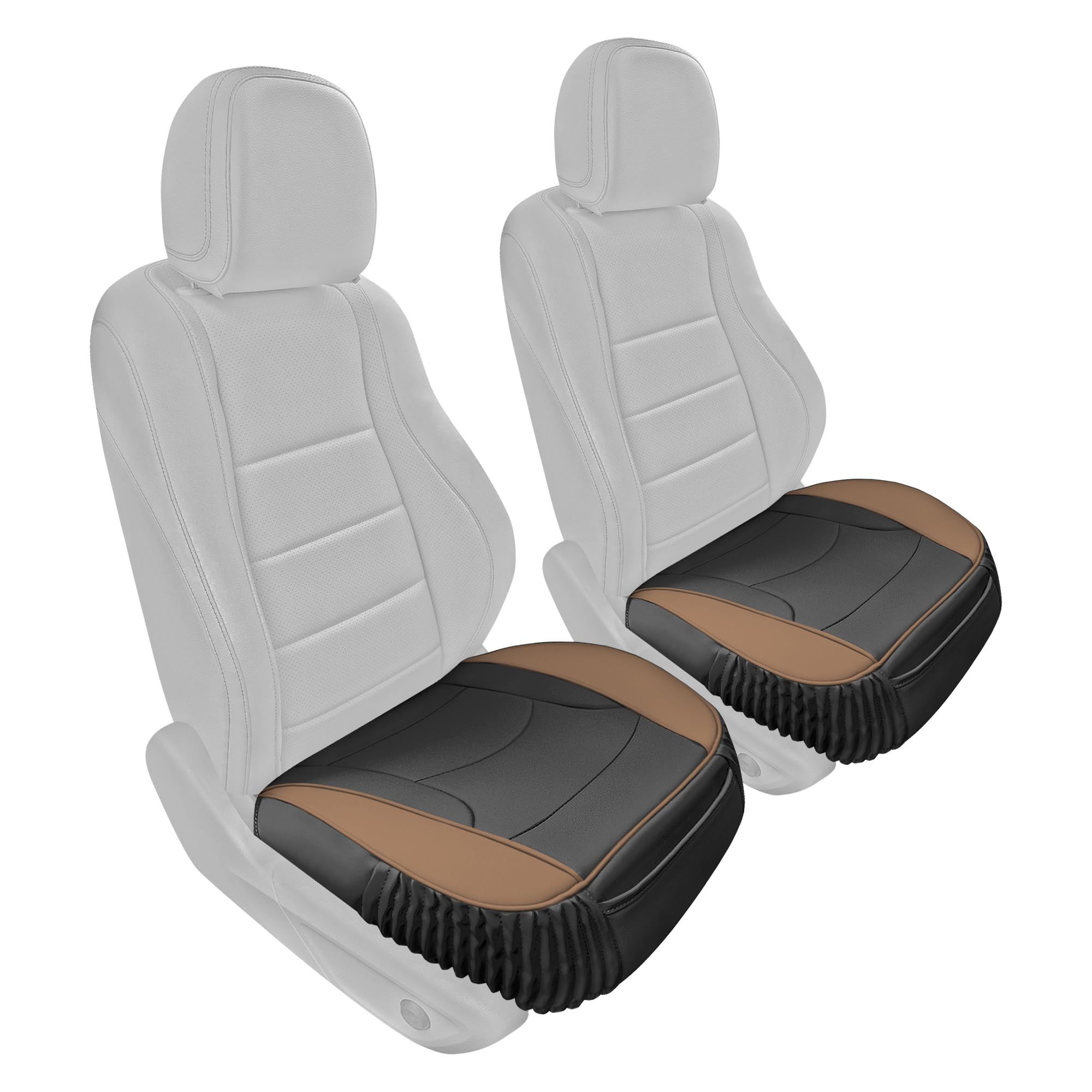 TLH Faux Leather Seat Cushion Pad 2 Piece Front Set Seat Covers for Cars Trucks SUV Black Red Faux Leather Car Seat Cushions Waterproof Car Seat Cover Cushion Universal Fit Car Seat protector Walmart....