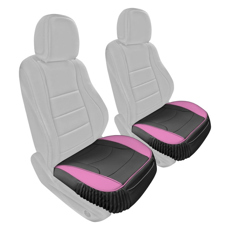 TLH Faux Leather Seat Cushion Pad 2 Piece Front Set Seat Covers for Cars Trucks SUV Pink Faux Leather Car Seat Cushions Waterproof Car Seat Cover Cushion Universal Fit Car Seat