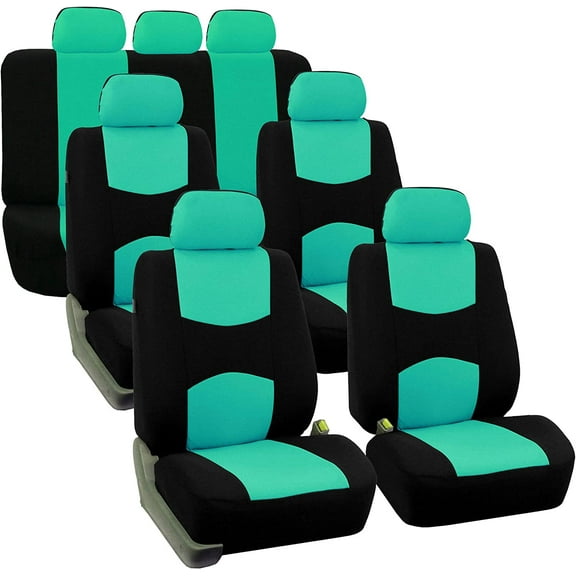 TLH Flat Cloth Mint Seat Covers 3 Row 7 Seaters Universal Fit Car Interior Accessories, Automotive Seat Covers, Automotive Interior Accessories Car Seat Protector for Cars, Auto, Trucks, SUV
