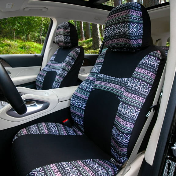 TLH Lavender Mesa57 Southwestern Print Car Seat Covers in Flat Cloth, Universal Fit for most Cars, Trucks, SUVs or Vans
