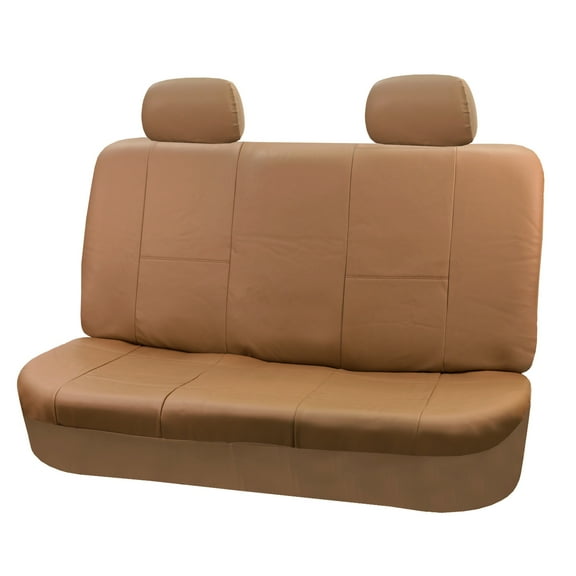 TLH Premium PU Leather Seat Covers Rear, Tan Car Seat Cover Universal Fit Interior Accessories, Automotive Seat Covers Accessories for Cars, Auto, Trucks, SUV, Car Seat Protector