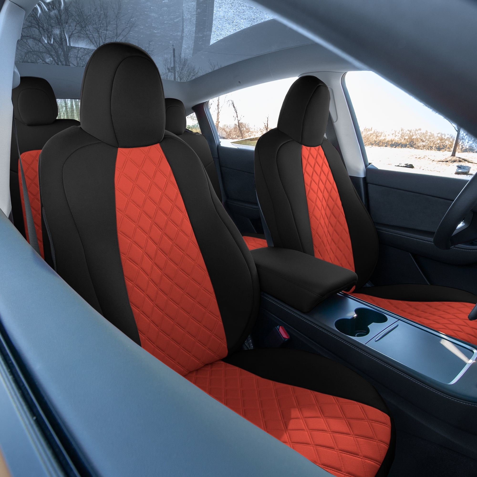 TLH Red Full Set Neoprene Custom Fit Seat Covers for 2020 - 2024
