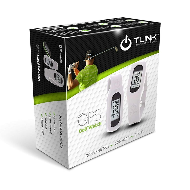 TLINK Golf GPS Watch Belt Clip Pedometer White 30 000 Courses Smart Golf NEW