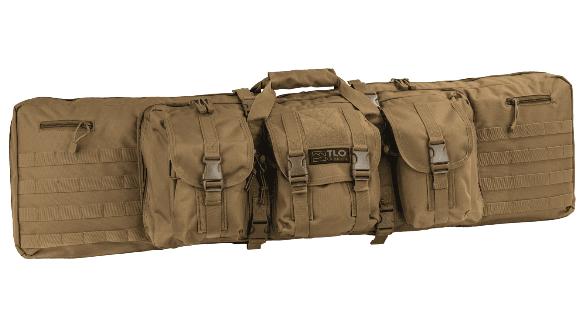 TLO Outdoors Padded Double Rifle Gun Bag with Shoulder Straps | Double Sided, Tons of Pockets and Storage (36", Tan)