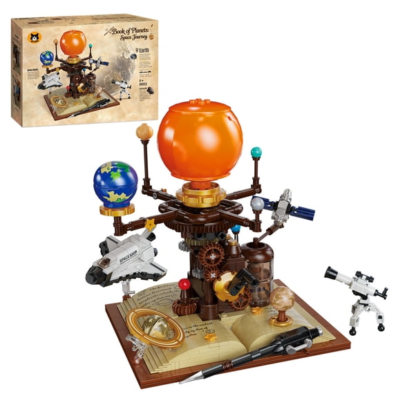 TLOEP Solar System Building Set, Rotating Space STEM Toy, Back-to-School Educational Gift