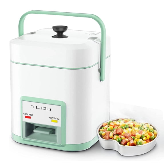 TLOG 5 Cup (Cooked) Mini Rice Cooker 1.2L Portable with Steam Tray Green