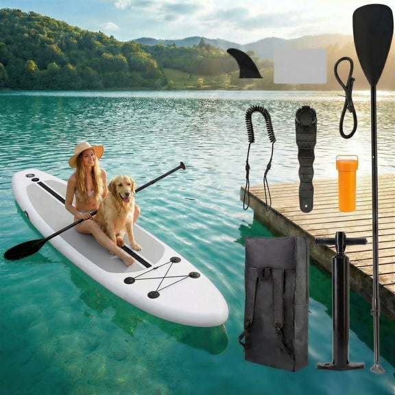 TLSUNNY 11ft Portable Inflatable SUP, Premium Touring Paddle Board Kit for Beginners/Adults