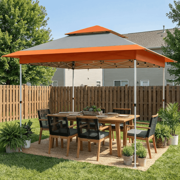 TLSUNNY 12'x12' Pop-up Canopy Tent, Outdoor Waterproof Instand Gazebo Shelter with Wheeled Bag, Sand Bags, 144 sq.ft Sun Shade