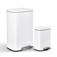 thumbnail image 1 of TLSUNNY 13.2+1.3 Gal Trash Can Set, Stainless Steel Step Garbage Bin Combo with Removable Inner Buckets, Lid Dustbin, for Kitchen, Home, 1 of 9