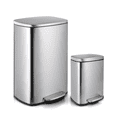 thumbnail image 1 of TLSUNNY 13.2 + 1.3 Gallon Kitchen Trash Can Combo, Stainless Steel Step Trash Can Set with Soft-Close Lid & Inner Bucket, for Home / Office, 1 of 9