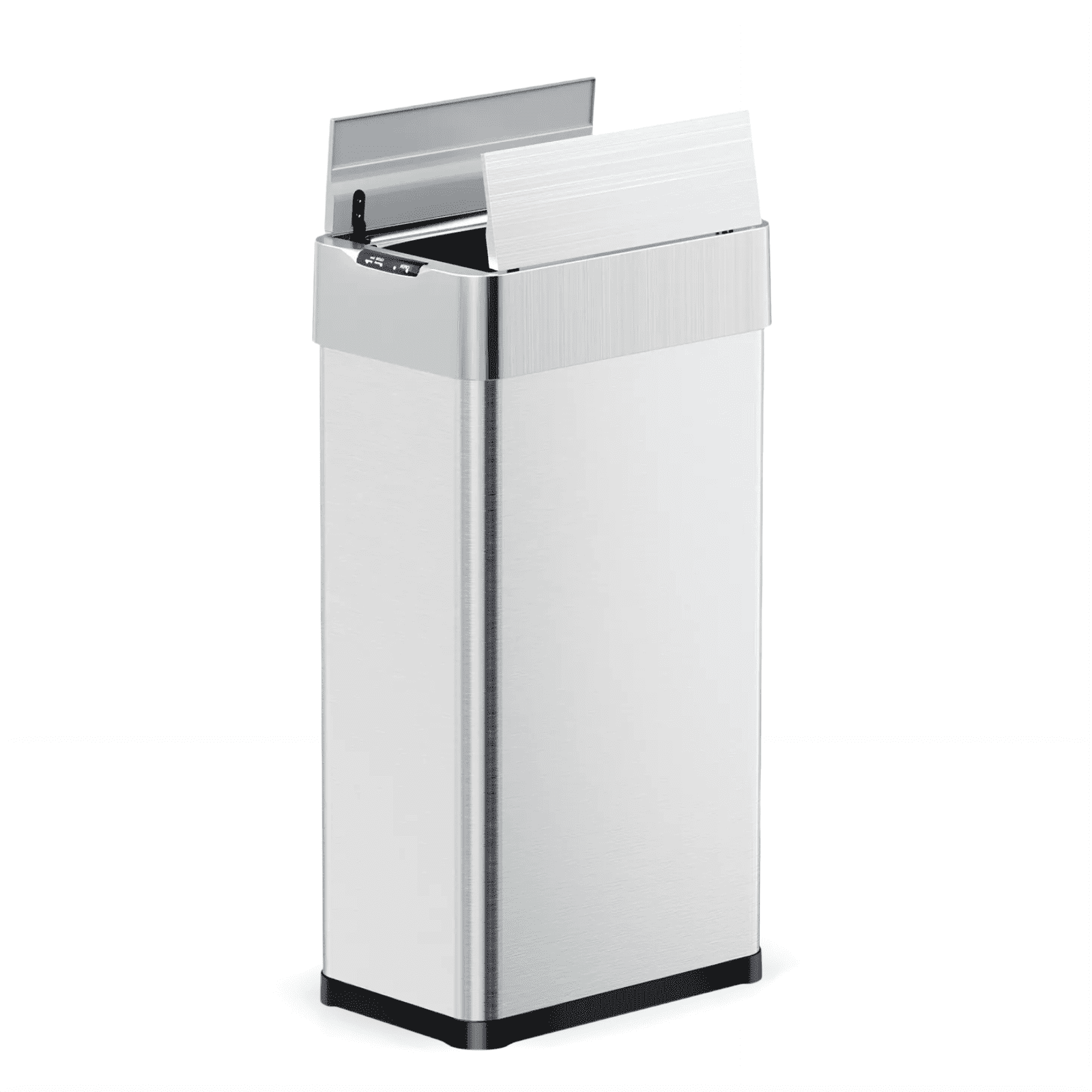 TLSUNNY 13.2 Gal Automatic Trash Can with Butterfly Lid, Motion Sensor Stainless Steel Bin, for Kitchen/Living Room