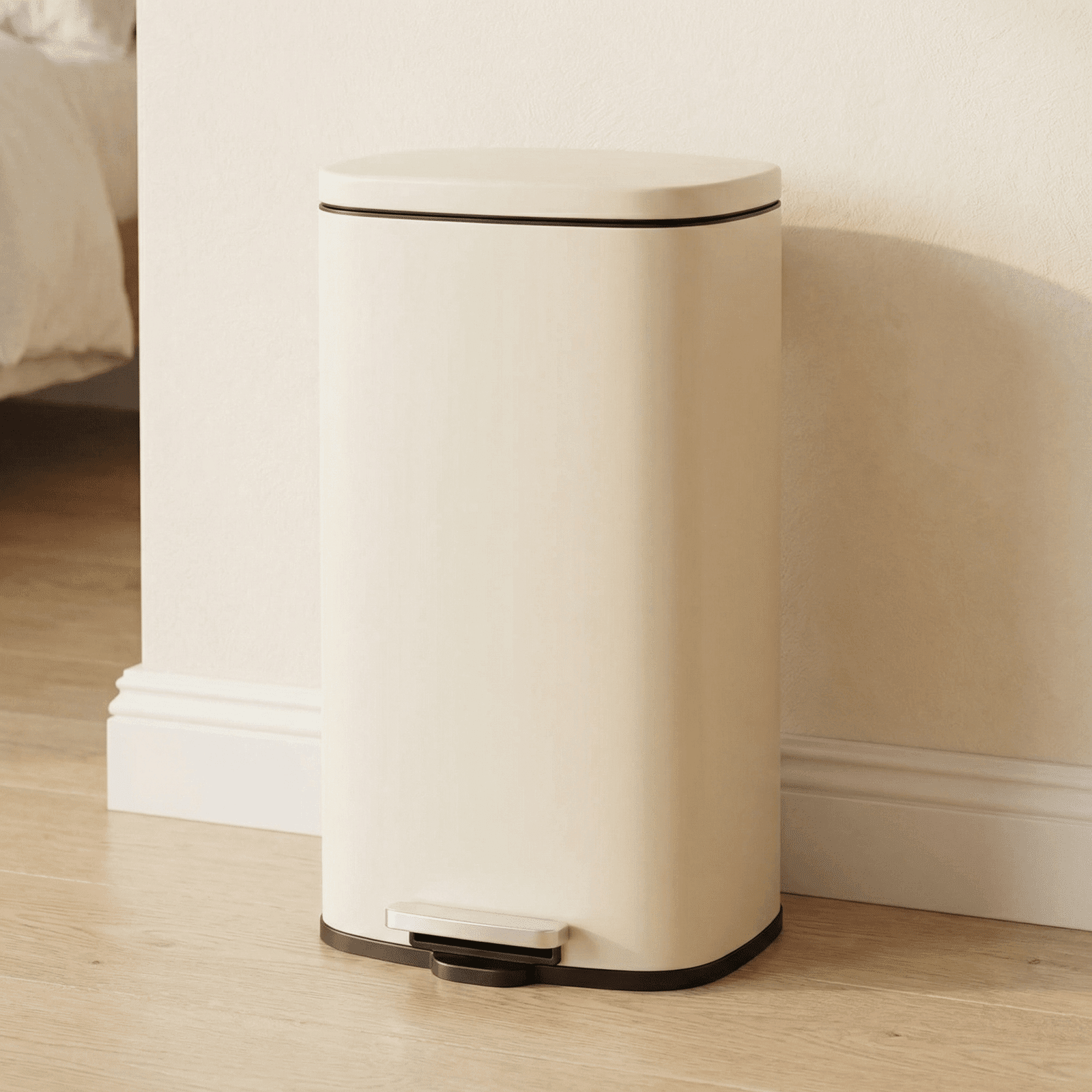 TLSUNNY 13.2 Gal Kitchen Trash Can, Stainless Steel Step Bin with Pedal & Inner Bucket, Soft Close Lid, for Office, Home，Dining Room
