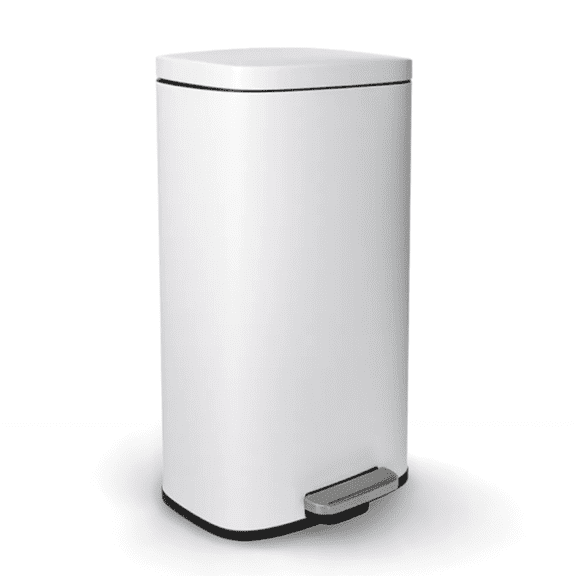 TLSUNNY 13.2 Gallon Kitchen Trash Can, 30L Stainless Steel Step Garbage Bin with Soft-Close Lid for Home, Office