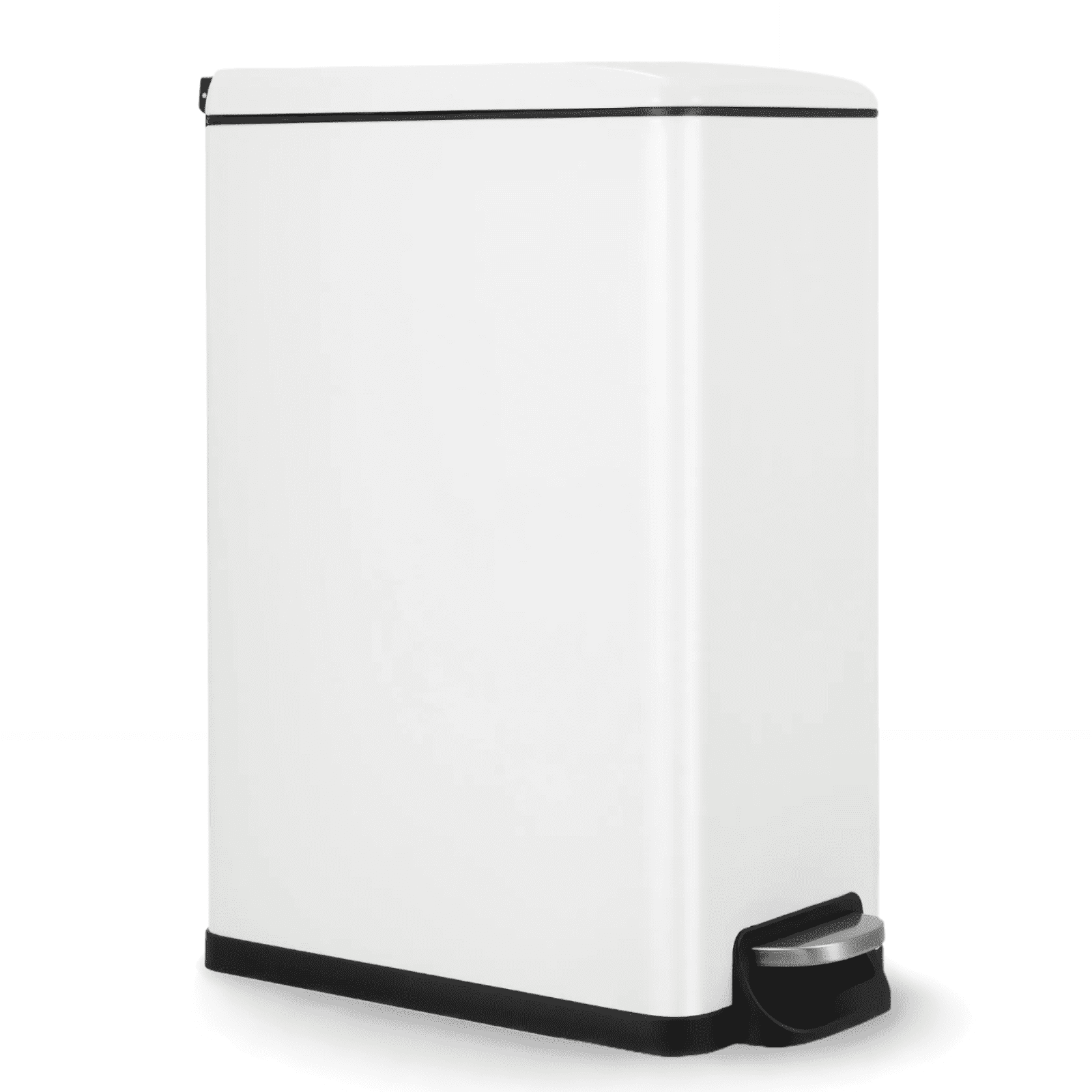 TLSUNNY 13.2 Gal Slim Kitchen Trash Can, Stainless Steel Trash Can, w/Silent Foot Pedal, for Home, Office