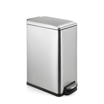 TLSUNNY 13.2 Gallon Stainless Steel Trash Can, with Silent Lid, Inner Bucket, Foot Pedal Trash Can, Suitable for Kitchen, Bathroom, Living Room