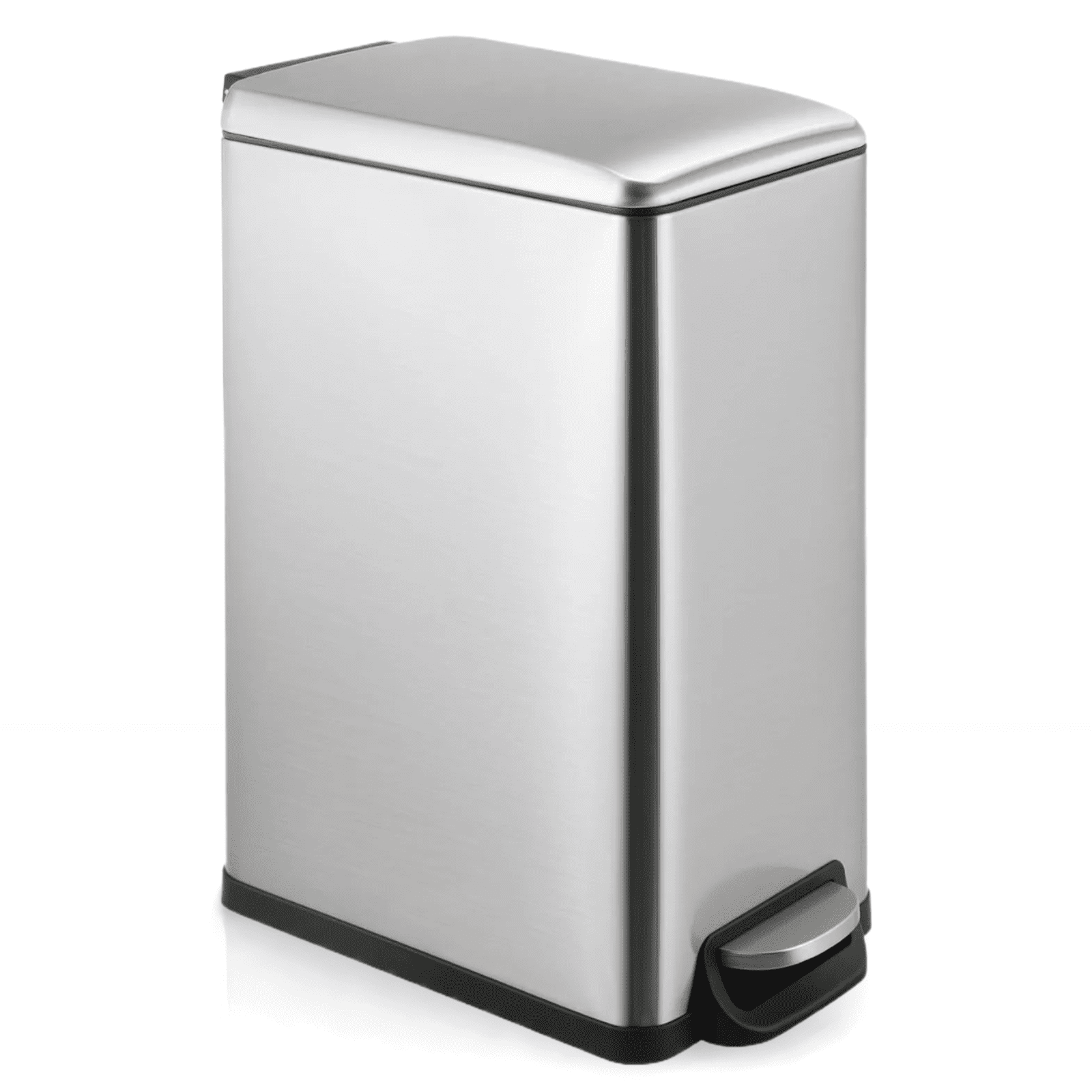 TLSUNNY 13.2 Gal Stainless Steel Trash Can, with Soft-Close Lid, Inner Bucket, Foot Pedal Trash Can, for Kitchen, Bathroom, Living Room