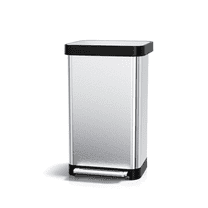 TLSUNNY 13.2 Gal Stainless Steel Trash Can, with 15 Trash Bags & Odor Control, Step-on Pedal Bin with Soft-Close Lid, No Inner Bucket, for Kitchen/Office