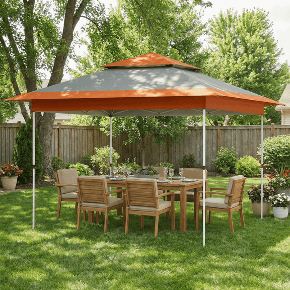TLSUNNY 13'x13' Pop Up Canopy, Easy Up Canopy Tent, Heavy Duty Tents for Parties, One Person Set Up Event Tent