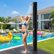 TLSUNNY 16 Gal Solar Heated Shower, Water Temperature Adjustable, W/ 360  Rotating Shower Head, Faucet, Protective Cover, 7.5FT Freestanding Outdoor Shower for Pool, Garden, Beach, SPA, Backyard