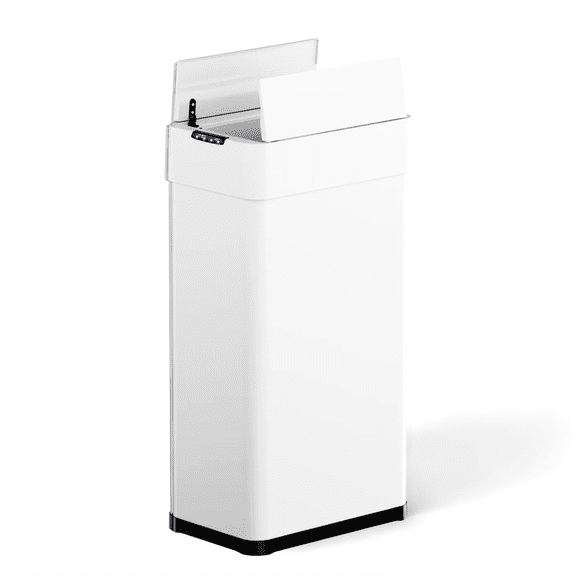 TLSUNNY 16 Gallon Touchless Stainless Steel Trash Can, Kitchen Automatic Sensor Bin with Soft-Closing Wing Lids,for Living Room Home Office