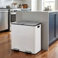 thumbnail image 1 of TLSUNNY 21 Gal Kitchen Dual Trash Can with Recycle Bin, Stainless Steel Garbage Can with Lid, Deodorizer Compartment, Odor-Proof and Fingerprint Resistant, 1 of 11