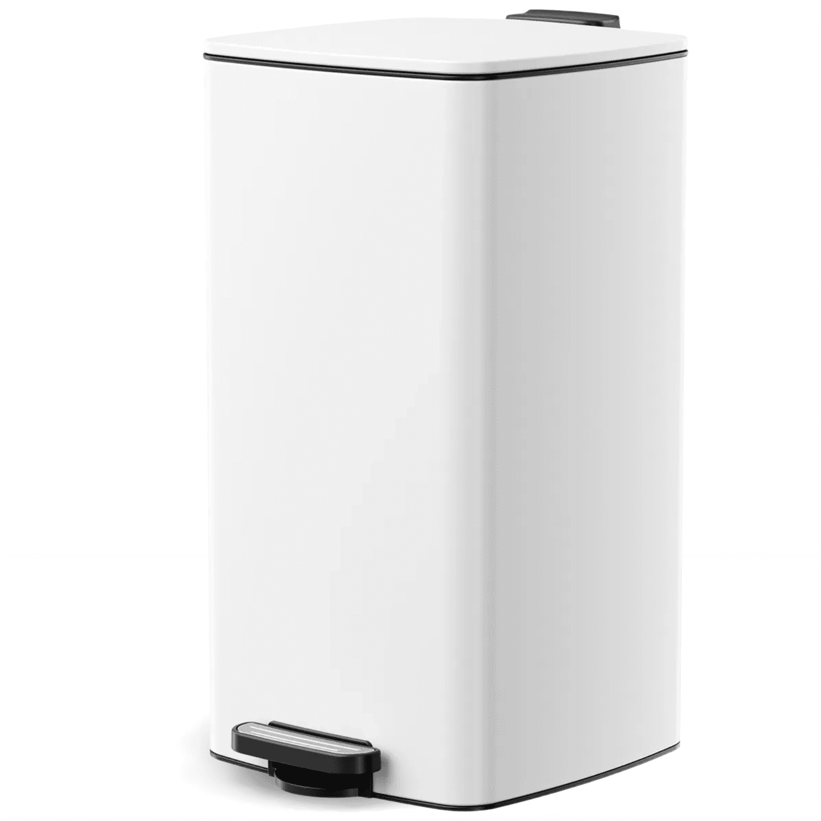 TLSUNNY 30L Square Step Trash Can, 8 Gal Stainless Steel Garbage Bin with Pedal & Removable Inner Bucket, for Kitchen, Bathroom
