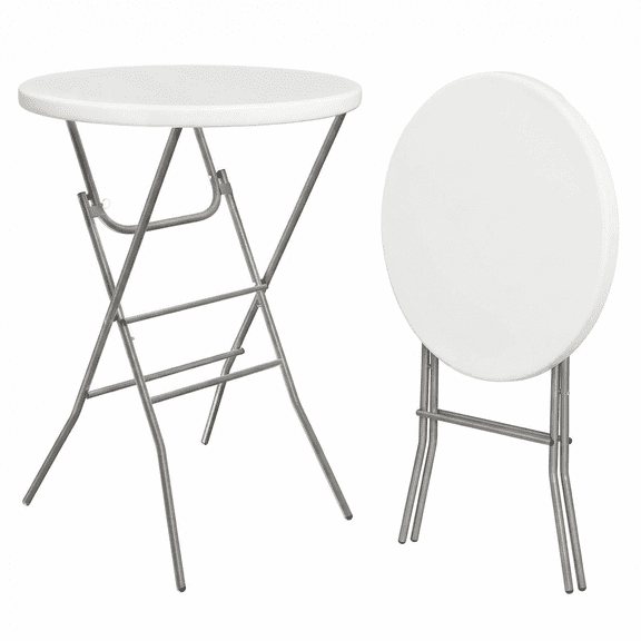TLSUNNY 31.5" Round Folding Bar Height Table, All-Occasion for Parties and Commercial Events, Plastic Cocktail Table, 280LBS, 2 Pack