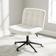 thumbnail image 1 of TLSUNNY 360° Swivel Height Adjustable Armless Chair, w/ Wheels and Comfy Wide Cushion, Criss Cross Office Chair, for Home/Bedroom, 1 of 11