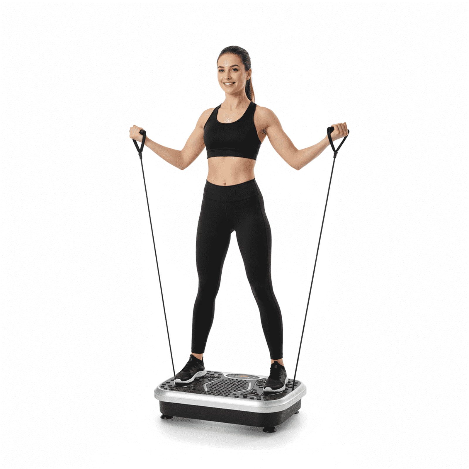 TLSUNNY 3D Vibration Plate Exercise Machine, Full Body Workout Machine with Remote & Resistance Bands for Home Use