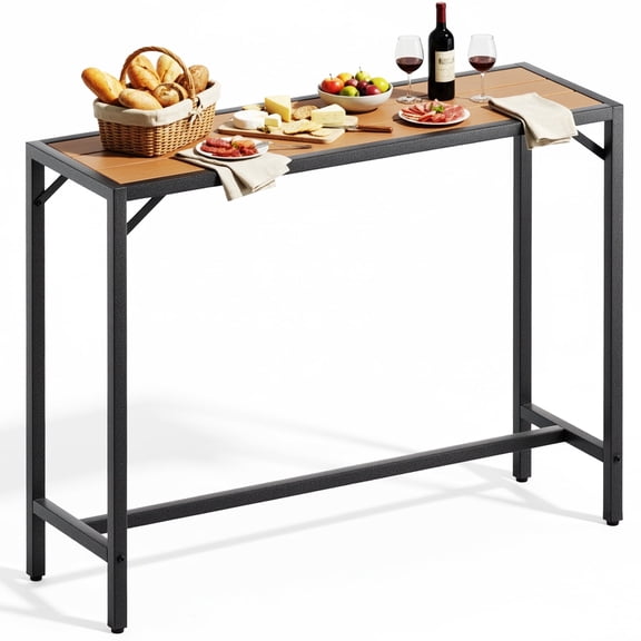 TLSUNNY 47” Bar Table, Rectangular Pub Table, Counter Height Bar Table, Industrial Bar Height Table, Dining Table for Kitchen, Living Room, Ez to Set