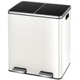 thumbnail image 1 of TLSUNNY 60L / 16 Gal Double Kitchen Trash Can, Dual Compartment Step Bin for Recycling & Waste Separation, for Home / Office, 1 of 9