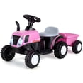thumbnail image 1 of TLSUNNY 6V Kids Ride On Tractor, Battery Powered Vehicle with Detachable Trailer, Lights, Music Player, Horn, Pedal Drive, 1 of 9