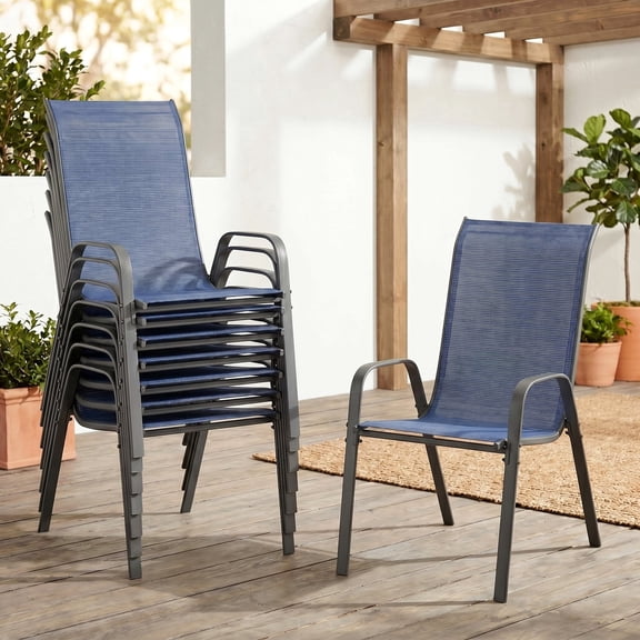 TLSUNNY 8 Pcs Patio Dining Chairs Set, Outdoor Stackable Dining Furniture, for Restaurant, Cafe, Backyard, Garden