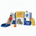 thumbnail image 1 of TLSUNNY 9-in-1 Toddler Slide Playset, with Enclosed Steps, Basketball Hoop & Storage, Telescope, Tunnel, Indoor Outdoor Climber, 1 of 10