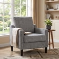 thumbnail image 1 of TLSUNNY Accent Chair, Reading Chair Armchair , Mid Century Upholstered Comfy Chair for Apartment, Living Room, Waiting Room, Dark Gray, 1 of 9