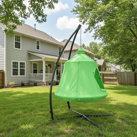 TLSUNNY Hanging Tree Tent Combo with Steel Stand & Adjustable Hammock Chair, for Balcony, Porch