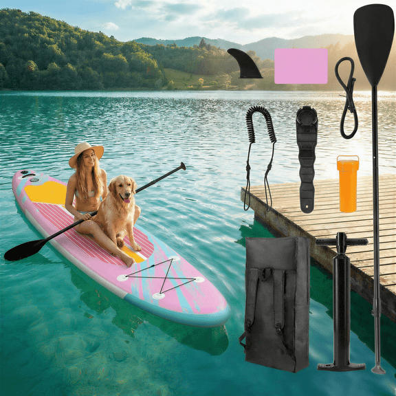 TLSUNNY Inflatable Stand Up Paddle Board, 11' Durable iSUP with Non-Slip Deck and Full Accessories