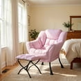 thumbnail image 1 of TLSUNNY Lazy Chair with Foldable Ottoman, Modern Comfy Lounge Chair, Large Sofa Armchair with Footrest and a Side Pocket, Reading Chair with Footstool for Bedroom, Living Room, Dorm, 1 of 9