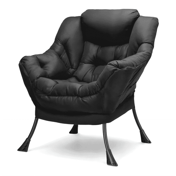 TLSUNNY Lazy Chair, Modern Lounge Reading Chair with Side Pocket, Upholstered Armchair for Living Room, Bedroom and Dorm