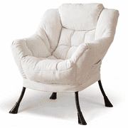 TLSUNNY Lazy Chair with Side Pocket, Comfy Accent Lounge Chair Reading Chair with Armrests for Bedroom, Living Room