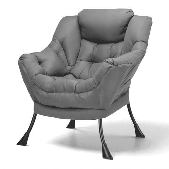 TLSUNNY Lazy Chair with Side Pocket, Comfy Accent Lounge Chair Reading Chair with Armrests for Bedroom, Living Room