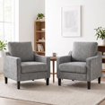 thumbnail image 1 of TLSUNNY Modern Accent Chair Set of 2, Modern Upholstered Chenille Armchairs W/ Removable Cover, Single Sofa for Bedroom/Office/Apartment, Dark Gray, 1 of 9