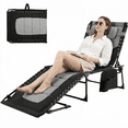 thumbnail image 1 of TLSUNNY Outdoor Padded Lounge Chair, Portable Adjustable Back & Leg Folding Chaise W/ Pillow, Side Pocket, Carrying Handle, for Patio, Office, 1 of 11