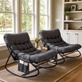 thumbnail image 1 of TLSUNNY Outdoor Rocking Chair Set of 2, Oversized Papasan Rocking Chair with Side Pocket, Thick Cushion, Indoor Outdoor Cozy Rocker for Balcony, Living Room, Patio, 1 of 9