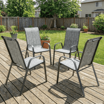 TLSUNNY Patio Dining Chairs Set of 4, Outdoor Stackable Furniture, for Garden, Backyard, Poolside, 330lbs
