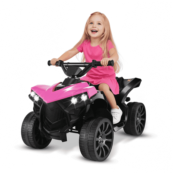 TLSUNNY Ride-On ATV Car with Music & Lights, 6V Battery Powered 4-Wheeler, Gift for Boys & Girls Ages 3+