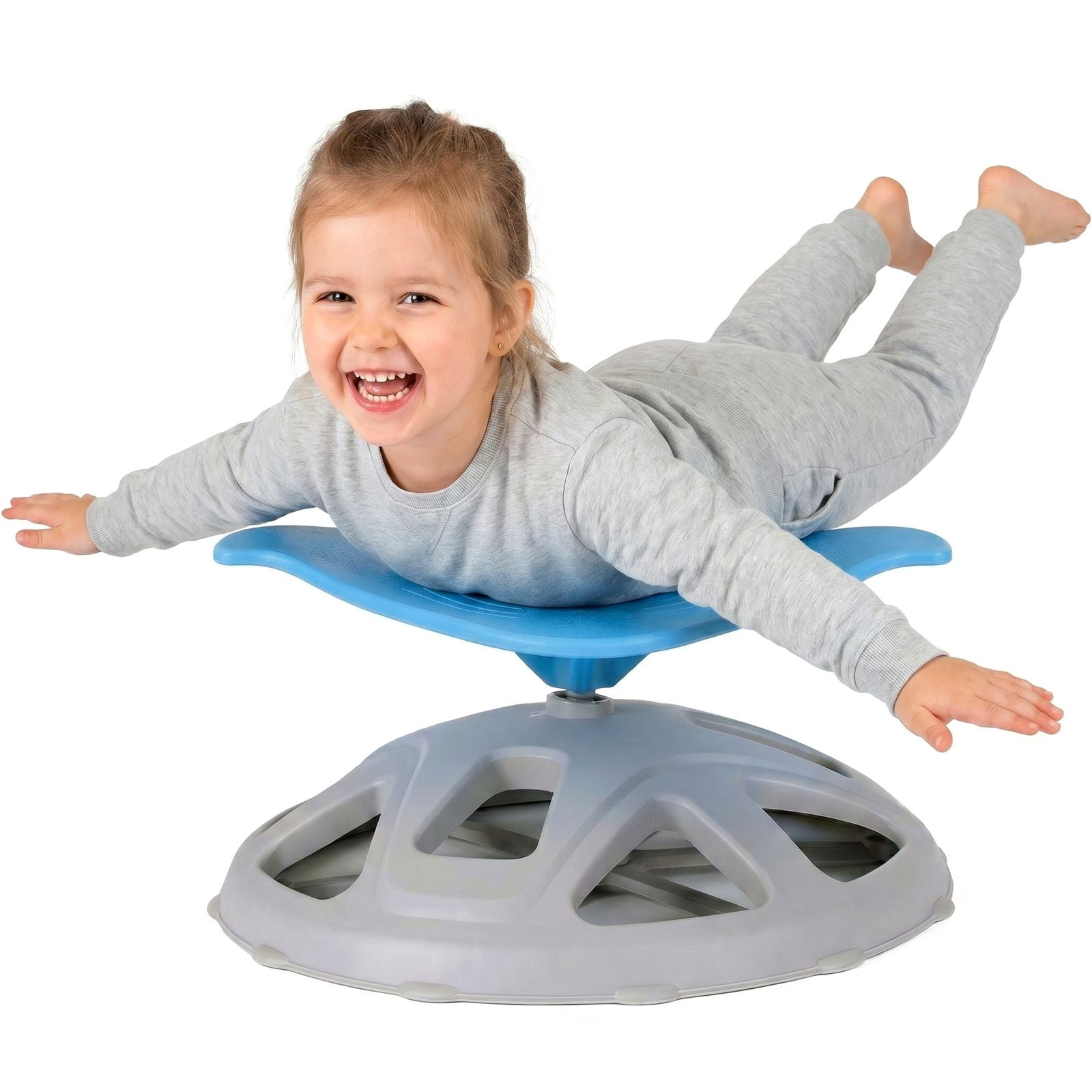 TLSUNNY Sensory Swivel Chair, Fish-Shaped Spinning Chair for Autistic Kids & ADHD, Training Body Coordination, Upgraded Base & Safety Handle, Sit and Spin Toy for Kids